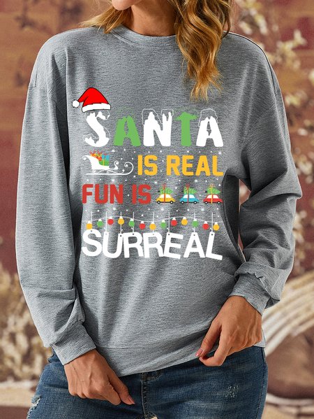 

Lilicloth X Jessanjony Santa Is Real Fun Is Surreal Womens Sweatshirt, Gray, Hoodies&Sweatshirts