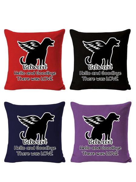 

20*20 Set of 4 Lilicloth X Paula Dog Memorial Between Hello And Goodbye There Was LoveBackrest Cushion Pillow Covers, Decorations For Home, Color4, Pillow Covers