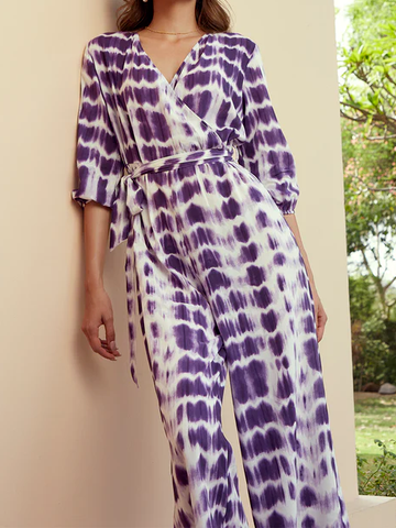 

Chiffon Vacation Jumpsuit & Romper, Multicolor, Jumpsuits＆Rompers