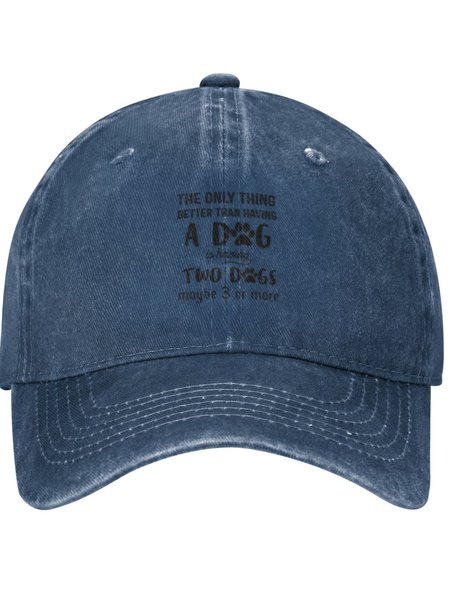 

The Only Thing Better Than Having A Dog Funny Text Letters Adjustable Hat, Navy blue, Men's Accessories