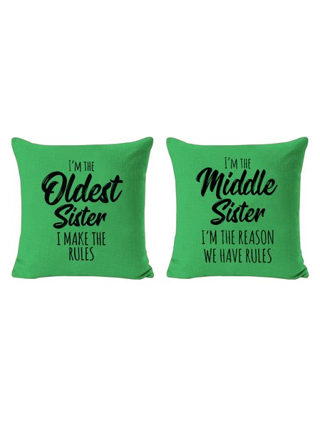 

Sister Gift Middle Sister Funny Backrest Cushion Pillow Covers 20"*20"Decorations for Home, Color8, Pillow Covers