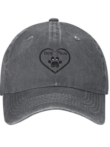 

Lilicloth X Paula Dog Mom Heart Animal Graphic Adjustable Hat, Deep gray, Hats