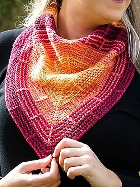 

Multicolor Gradient Ethnic Pattern Woolen Scarf Shawl Ethnic Vintage Accessories, Red, Women Scarves & Shawls