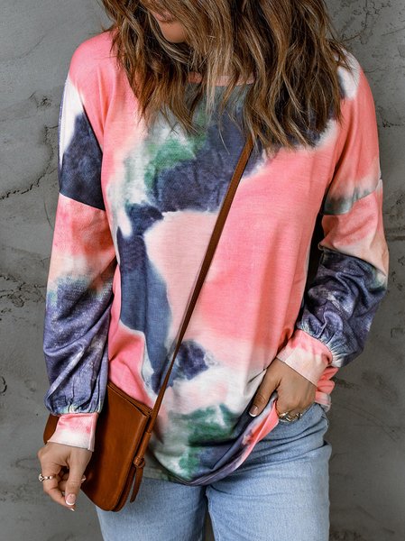 

Tie-Dye Pattern Knitted Printing Casual Sweatshirt, Multicolor, Sweatshirts & Hoodies