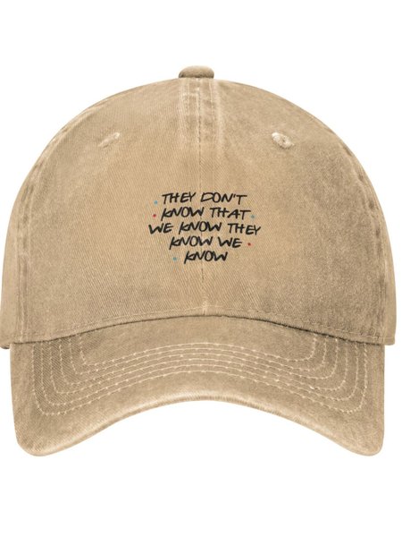 

They Don't Know That Funny Text Letters Adjustable Hat, Khaki, Hats