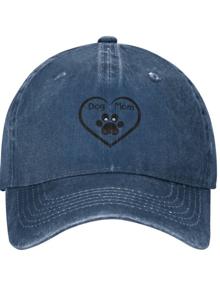 

Lilicloth X Paula Dog Mom Heart Animal Graphic Adjustable Hat, Navy blue, Hats