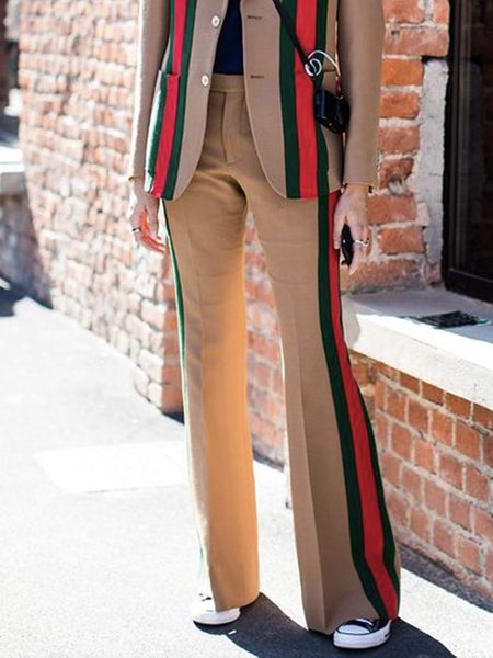 

Daily Regular Fit Urban Striped Fashion Pants, Khaki, Pants
