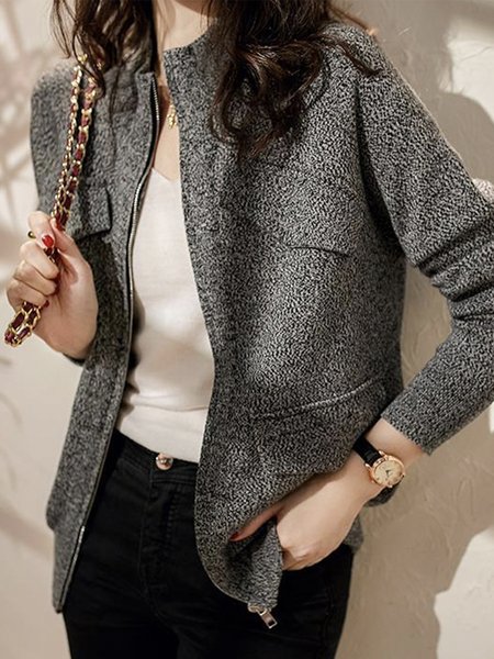 

Urban Plain Long Sleeve Regular Fit Jacket, Gray, Jackets