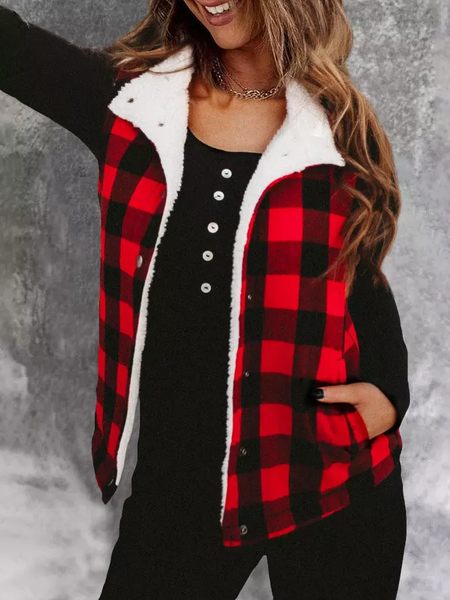 

Loose Fluff/Granular Fleece Fabric Casual Teddy Jacket, Red, Coats