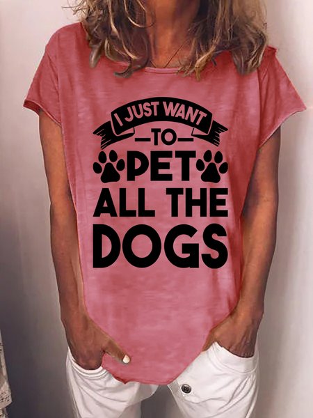 

Lilicloth X Manikvskhan I Just Want To Pet All The Dogs Womens T-Shirt, Red, T-shirts
