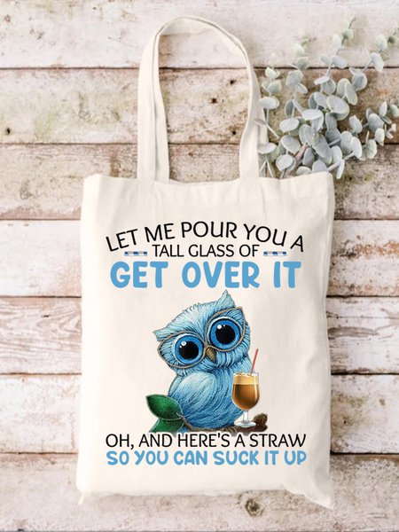 

Let Me Pour You A Glass Of Animal Graphic Casual Shopping Tote Bag, White, Bags