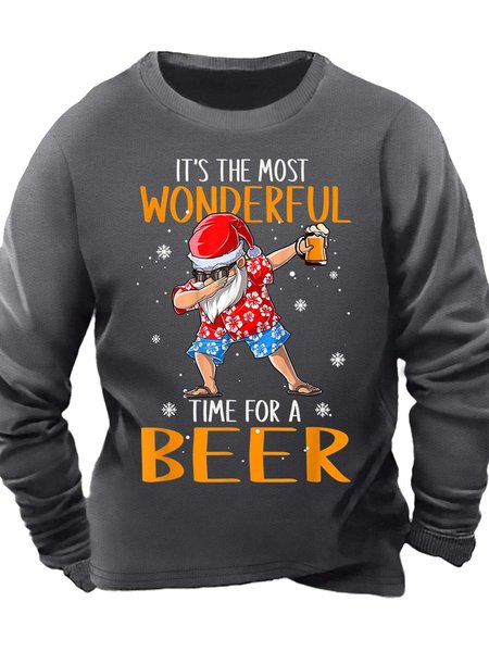 

Men’s It’s The Most Wonderful Time For A Beer Casual Christmas Regular Fit Sweatshirt, Deep gray, Hoodies&Sweatshirts