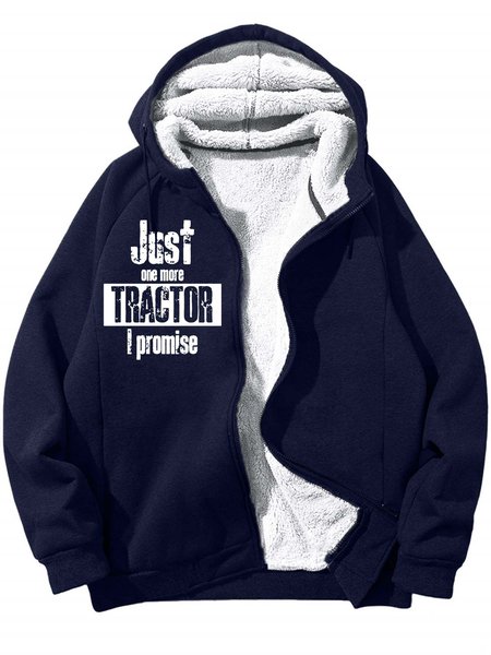 

Men’s Just One More Tractor I Promise Casual Loose Text Letters Sweatshirt, Deep blue, Hoodies&Sweatshirts