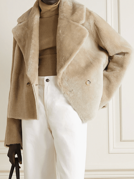 

Loose Urban Teddy Lapel Collar Long sleeve Jacket, As picture, Cardigans