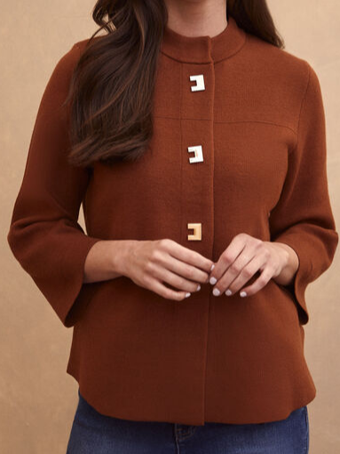 

Woolen Regular Fit Urban Crew Neck Jacket, Deep brown, Jackets