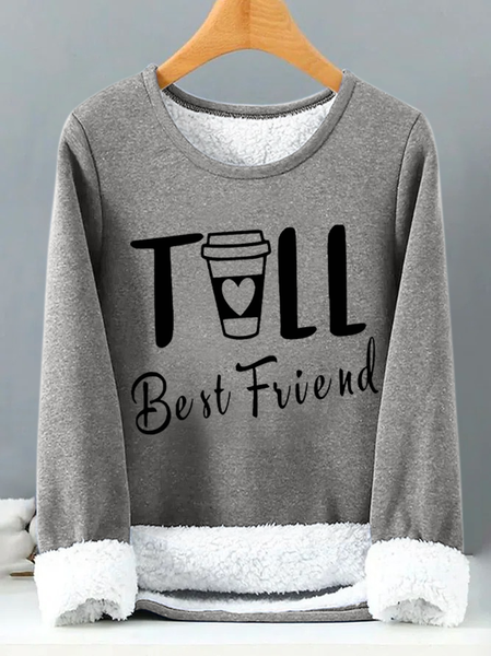 

Best Friend Gift BFF Matching Gift Tall Best Friend Womens Warmth Fleece Sweatshirt, Gray, Hoodies&Sweatshirts