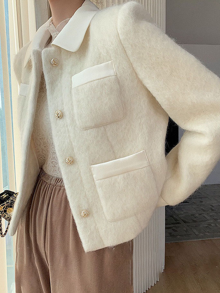 

Loose Urban Shirt Collar Long sleeve Jacket, Apricot, Jackets