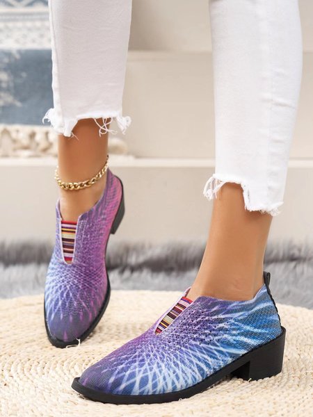 

Plus Size Ombre Printing Mesh Fabric Casual Shoes, Multicolors, Flats