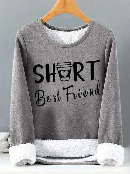 

Best Friend Gift BFF Matching Gift Short Best Friend Womens Warmth Fleece Sweatshirt, Gray, Hoodies&Sweatshirts