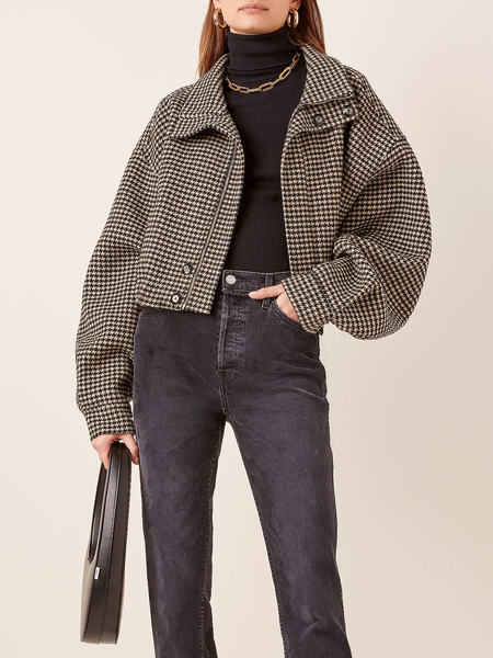 

Loose Shawl Collar Long sleeve Urban Jacket, Brown, Jackets