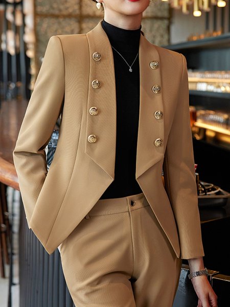 

Regular Fit Long sleeve Plain Urban Jacket, Khaki, Jackets