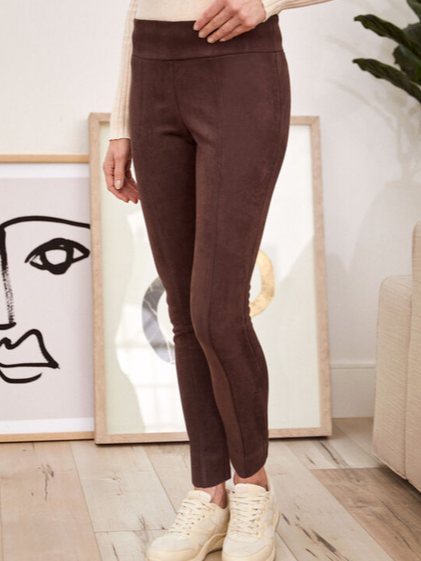 

Faux Suede Leggings, Deep brown, Pants