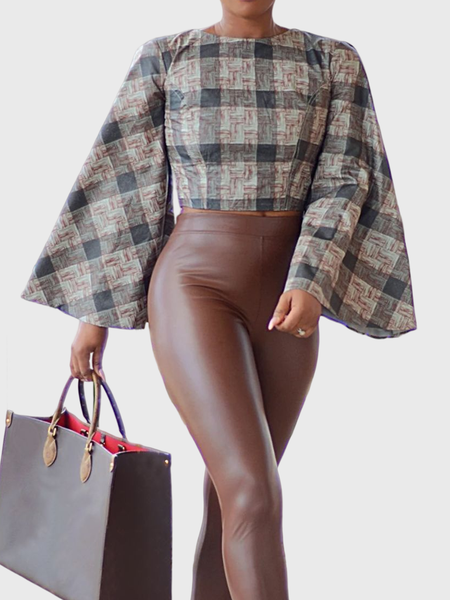 

Urban Regular Fit Crew Neck Long sleeve Blouse, As picture, Blouses and Shirts