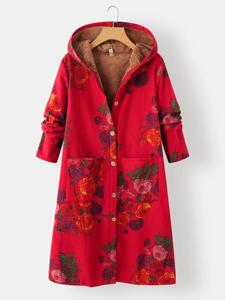 

Floral Casual Other Coat, Red, Coats