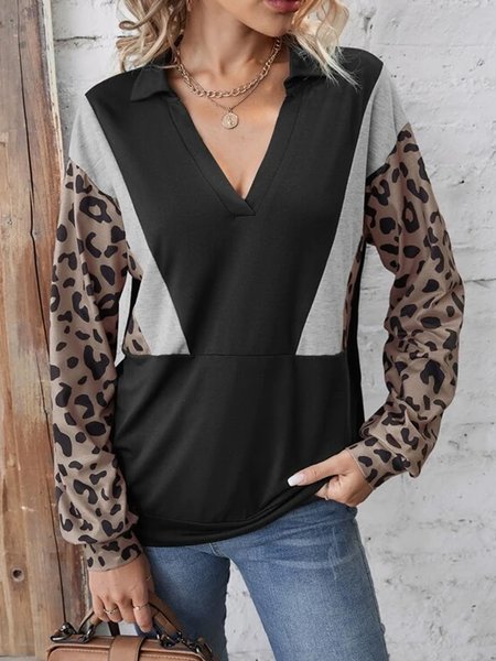 

Leopard Print Drop Shoulder Sweatshirt, Multicolor, Tops