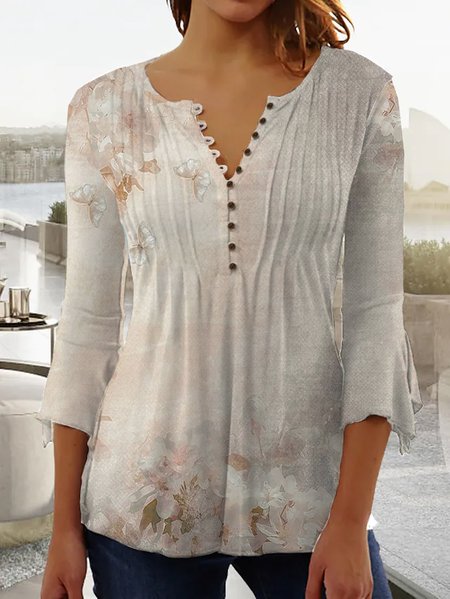 

Casual Floral Top, Multicolor, Tops