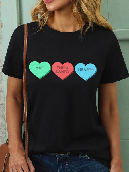 

Lilicloth X Roxy I Hate These Candy Hearts Womens T-Shirt, Black, T-shirts