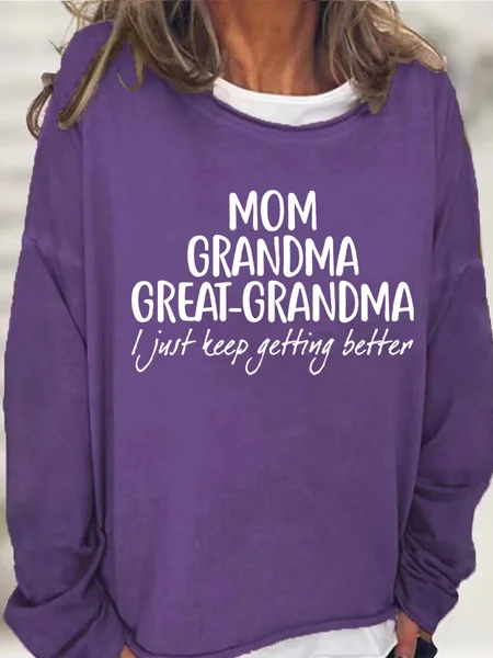 

Gift For Great-Grandma Mom Grandma Great-Grandma Womens Sweatshirt, Purple, Hoodies&Sweatshirts