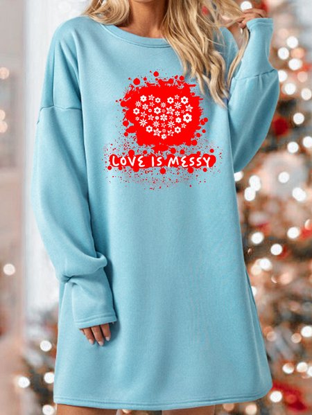 

Lilicloth X Roxy Love Is Messy Womens Sweatshirt Dress, Light blue, Dresses