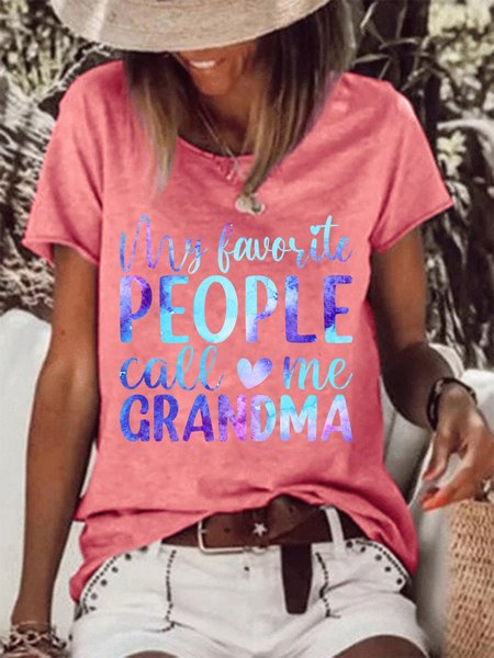 

Lilicloth X Abu My Favorite People Call Me Grandma Womens T-Shirt, Pink, T-shirts