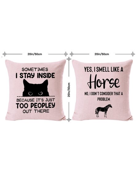 

20*20 Yes I Smell Like A Horse Animal Backrest Cushion Pillow Covers Decorations For Home, Color8, Pillow Covers