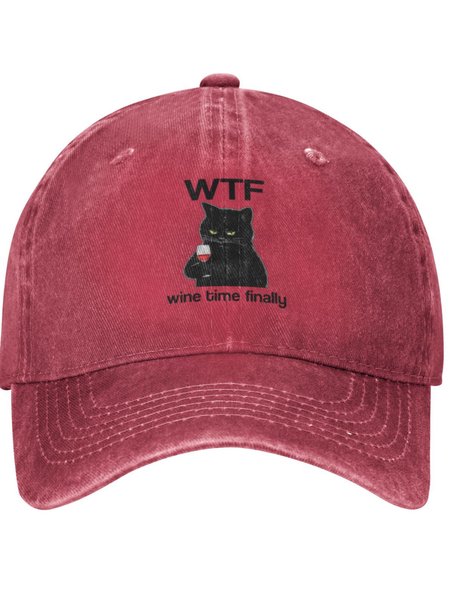

Lilicloth X Kelly WTF Wine Time Finally Animal Graphic Adjustable Hat, Red, Hats