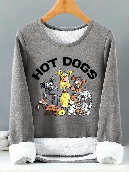 

Lilicloth X JI Hot Dogs Womens Warmth Fleece Sweatshirt, Gray, Hoodies&Sweatshirts
