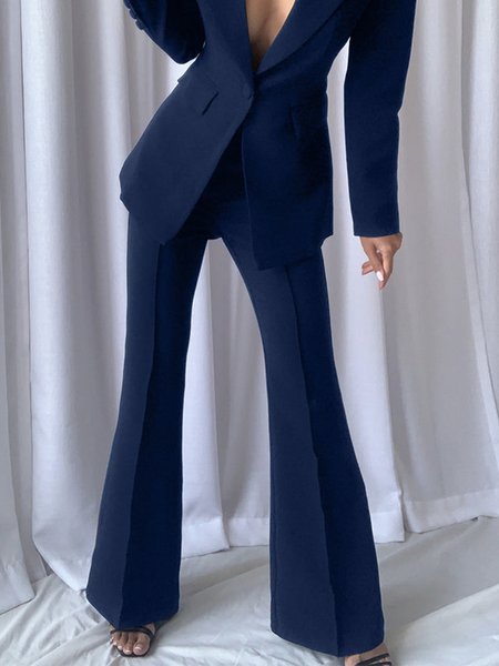

Regular Fit Plain Urban Fashion Pants, Blue, Pants