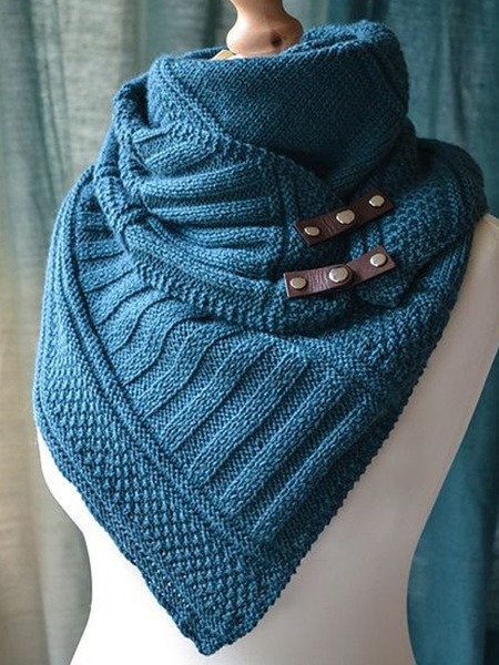 

Casual Blue Plain Scarf, Women Scarves & Shawls