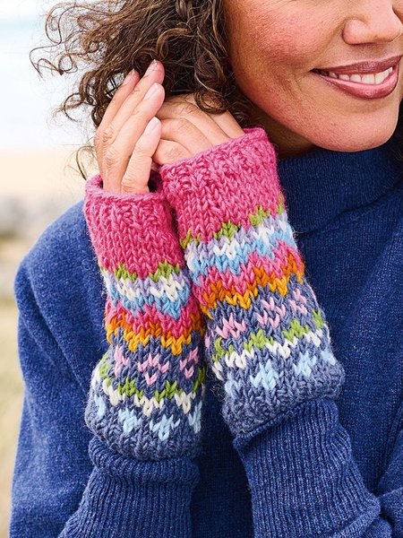 

Yarn/Wool Yarn Casual Gloves, Multicolor, Women Gloves