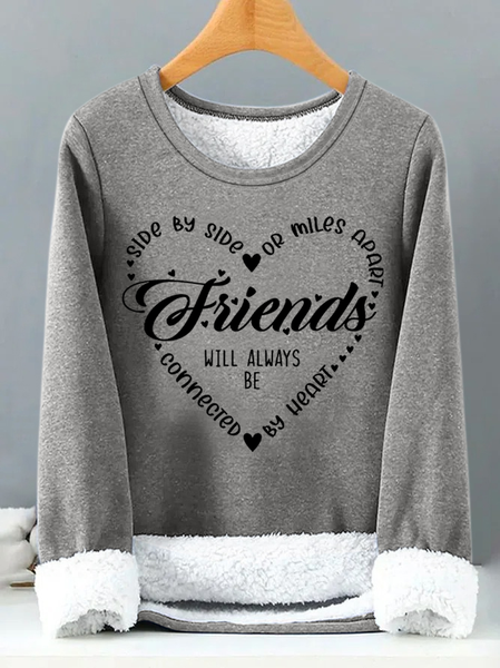 

Gift For Friend Side By Side Or Miles Apart Friends Will Always Conneted By Heart Womens Warmth Fleece Sweatshirt, Gray, Hoodies&Sweatshirts