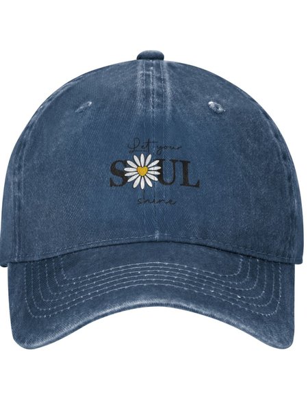 

Let Your Soul Shine Plant Graphic Adjustable Hat, Navy blue, Hats