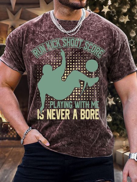 

Lilicloth X Jessanjony Run Kick Shoot Score Playing With Me Is Never A Bore Mens T-Shirt, Red, T-shirts