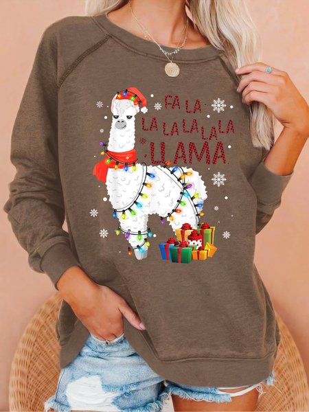 

Fa La La La Christmas Llama Women's Sweatshirt, Khaki, Hoodies&Sweatshirts
