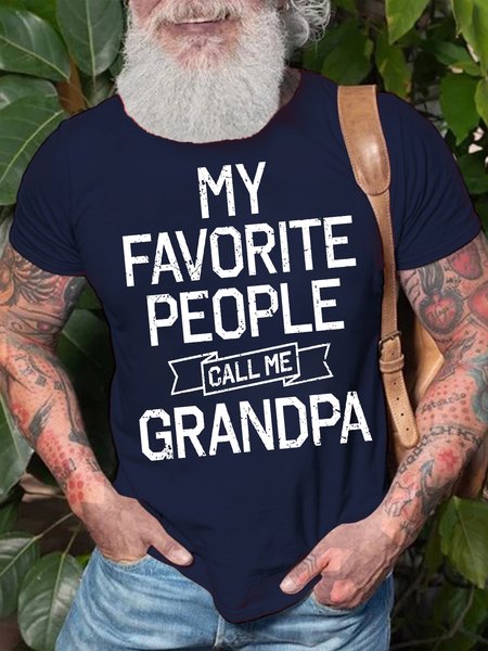 

Men's My Favorite People Call Me Grandpa Funny Graphic Print, Purplish blue, T-shirts