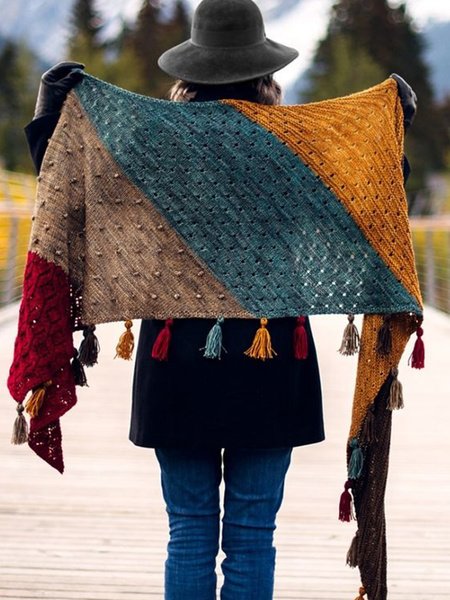 

Multicolor Casual Color Block Scarf, Women Scarves & Shawls