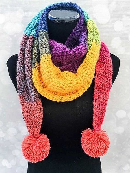 

Casual Color Block Scarf, Multicolor, Women Scarves & Shawls