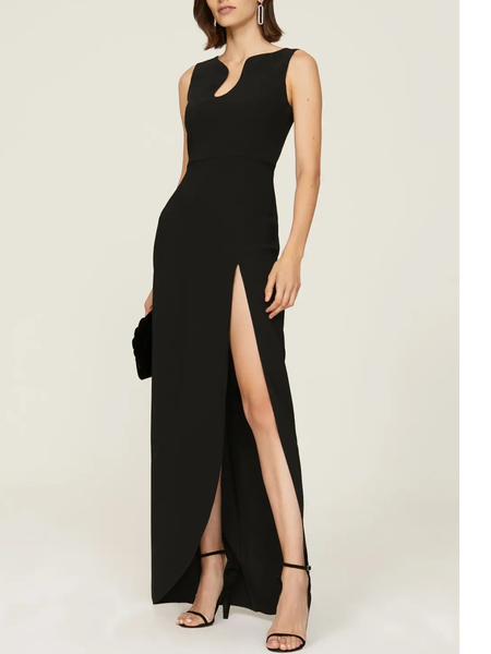 

Asymmetrical Elegant Plain Regular Fit Dress & Party Dress, Black, Maxi Dresses