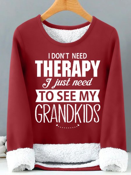 

Women's Funny Word I Don't Need Therapy I Just Need To See My Grandkids Simple Text Letters Sweatshirt, Red, Hoodies&Sweatshirts