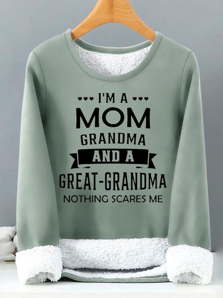

Women's Nothing Scare Me Mom Grandma Gift Casual Crew Neck Sweatshirt, Green, Hoodies&Sweatshirts